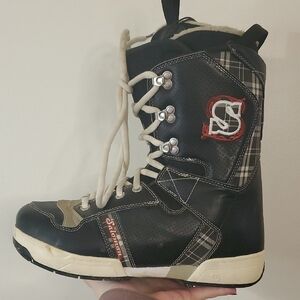 Salomon Brigade Black Plaid Snowboard Boots Size 8.5 Mens